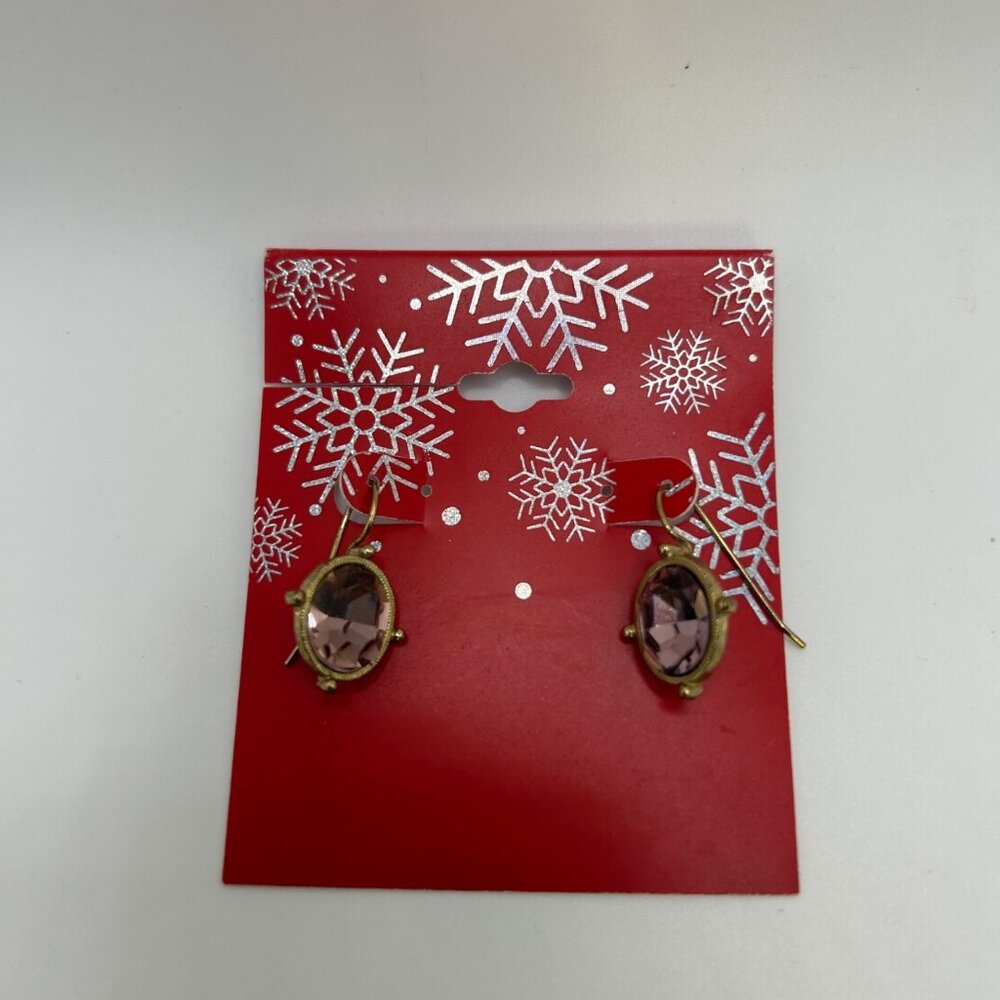 DG-12 Gold-Tone Drop Earrings With Purple Oval Gemstones By Kohls